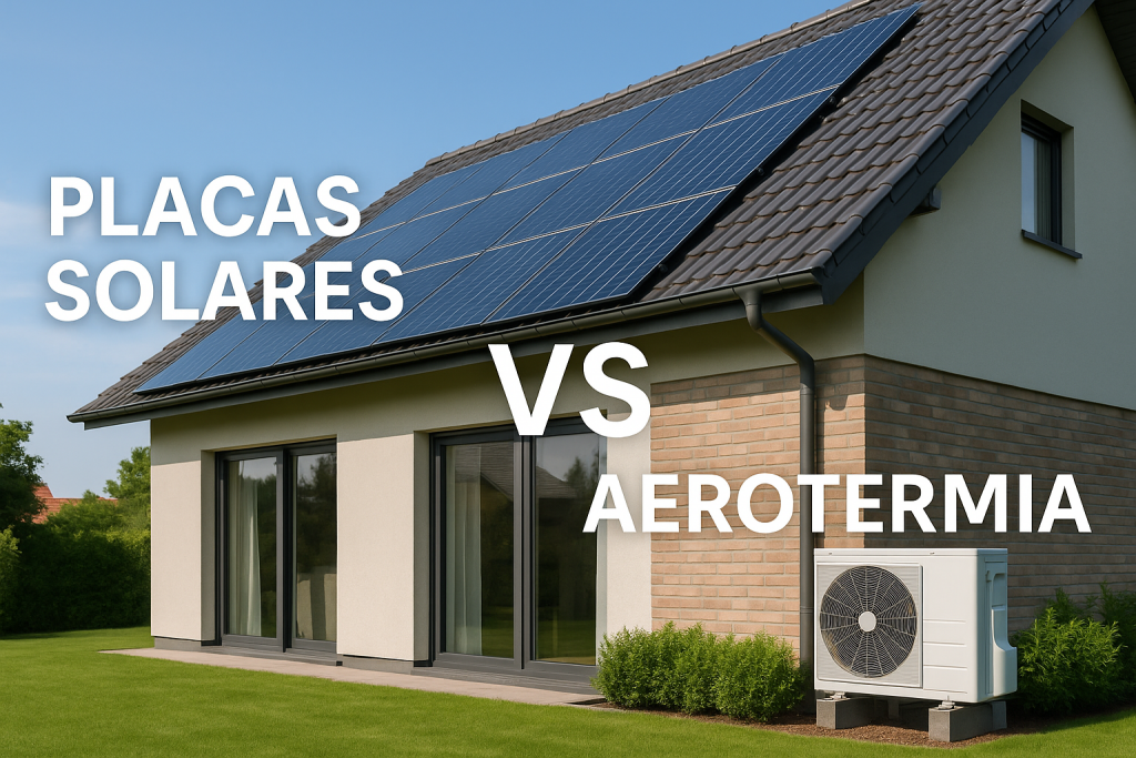 Comparativa entre placas solares fotovoltaicas y aerotermia 
