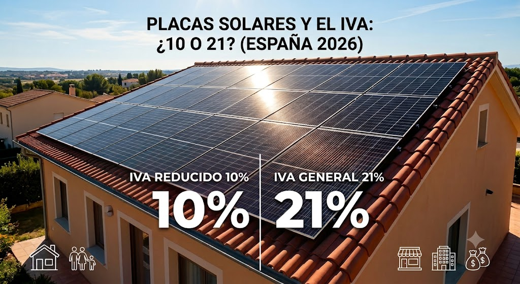 placas solares IVA 10 o 21 cuándo aplica cada uno